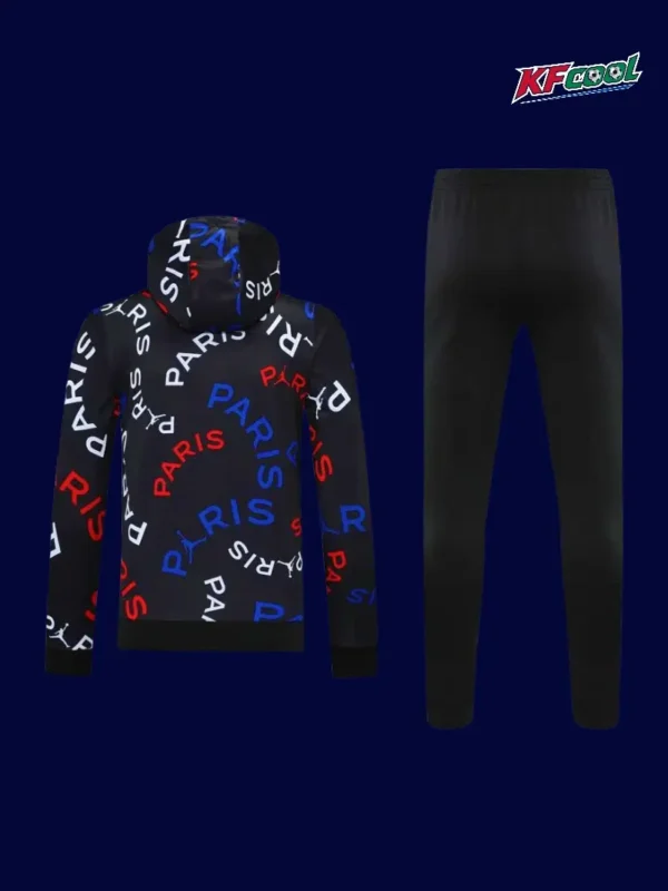 PSG 25/26 black hoodie tracksuit back view