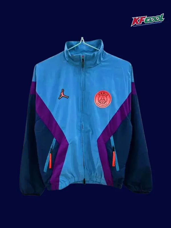 PSG Jordan light blue windbreaker 25/26 front view