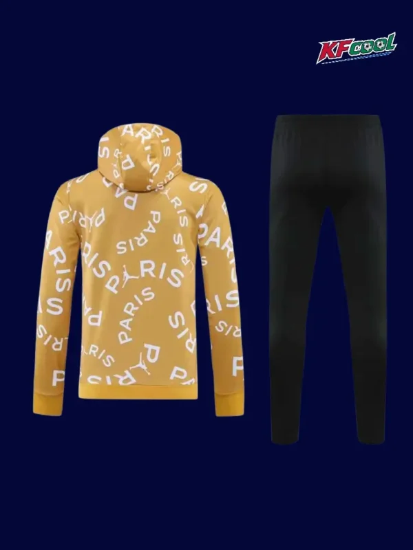 PSG 25/26 yellow hoodie tracksuit back view