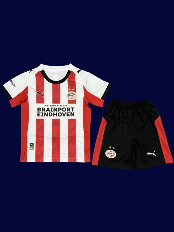 PSV Eindhoven Home Kids kits 25/26 front lightweight breathable junior football shirt