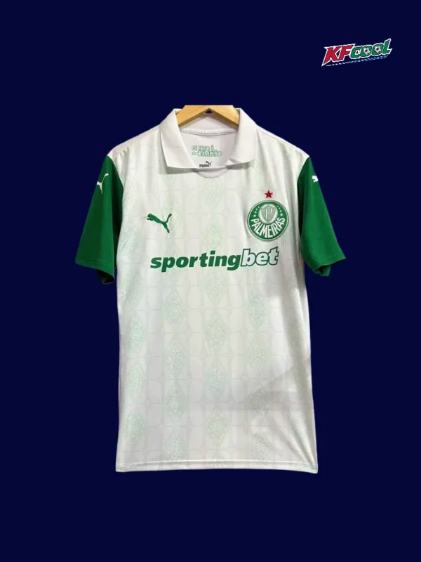 Palmeiras away jersey 25/26 fans version front white green design