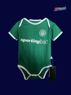 Palmeiras home babysuit kits 25/26 front green white design
