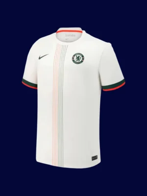 Palmer Chelsea away white jersey front 25/26, high-quality breathable fan gear.