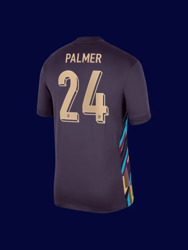 Palmer England away jersey back 24/25 with #24, high-quality breathable design.