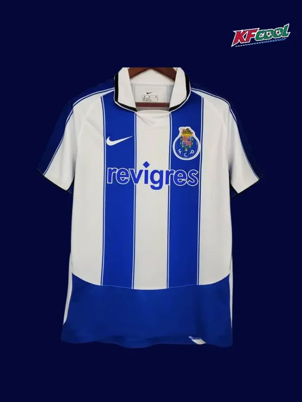 Porto home classic retro jersey 2003/04 front blue white vintage design