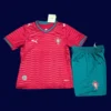 Portugal home red kids kit 26/27 fans front — child size