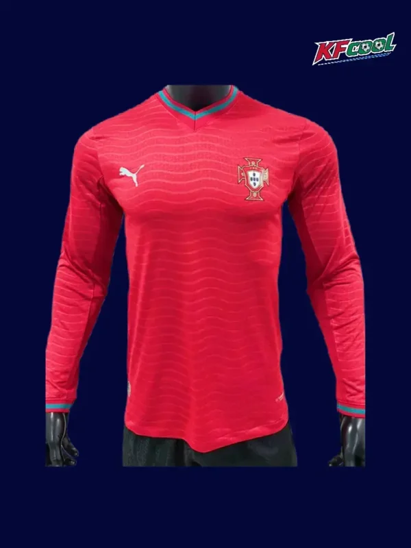 Portugal long sleeve home player jersey 26/27 front — sleek red