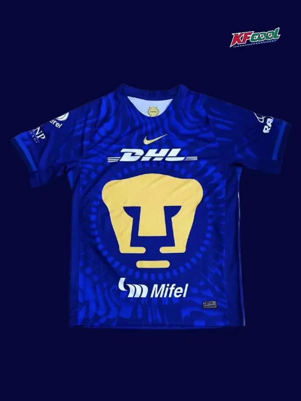 Pumas UNAM away jersey 25/26 fans version front white navy design