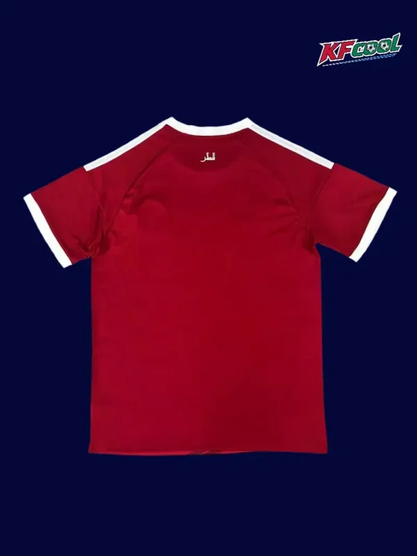 Qatar home red jersey 26/27 fans version back with collar detail