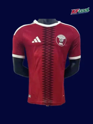 Qatar 26/27 home player jersey front — pro fit, red design