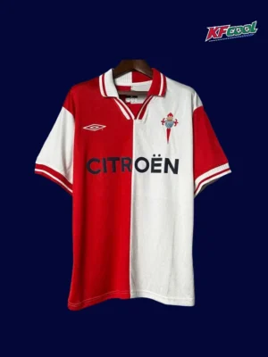 RC Celta 2001 02 away classic retro jersey front with alternate color scheme