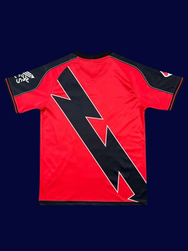 Rayo Vallecano Away Jersey 25/26 Fans Version back with number area and stitching.