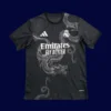 front view of black dragon themed modern jersey (24/25) with detailed pattern and slim fit.
