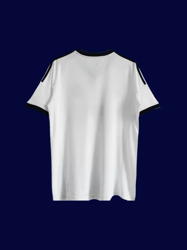 back view of white home retro football jersey (12/13) with clean back and number-ready area.