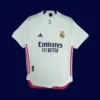 front view of white home player-fit retro jersey (20/21) with performance mesh and tapered fit.
