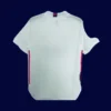 back view of white home player-fit retro jersey (20/21) showing ergonomic back panel and number-ready area.