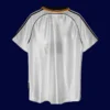 back view of white home retro football jersey (99/00) showing reinforced back seam and number area.