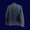 back view of reversible windbreaker displaying reverse print and hood detail (24/25).