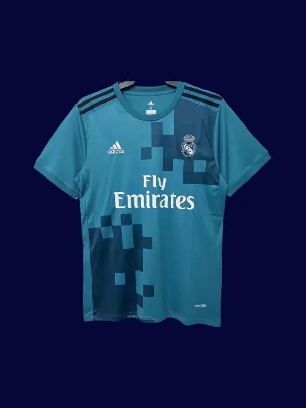 front view of green third retro football jersey (17/18) with unique colorway and classic cut.