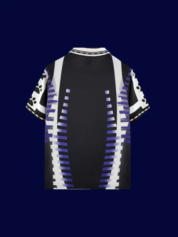 back view of third retro football jersey (97/98) showing stitched back and number area.