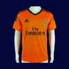 front view of orange third retro football jersey (13/14) with bold color block and crew neck.