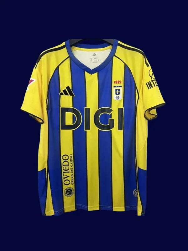 Real Oviedo Away Jersey 25/26 Fans Version front with away design and badge.
