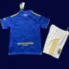 Real Oviedo Home Kids Kits 25/26 back with printed youth number panel.
