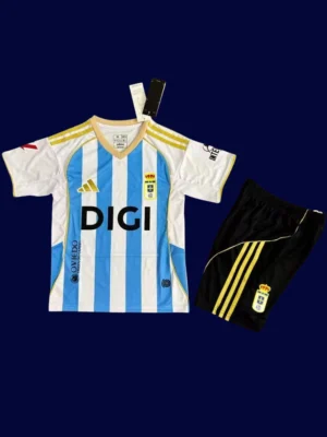 Real Oviedo Third Kids Kits 25/26 front with third kit design adapted for children.