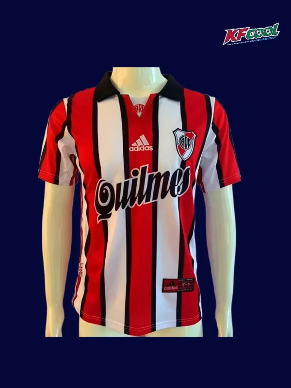 River Plate away classic retro jersey 1999/00 front white red stripes
