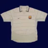 Ronaldinho Barcelona away white retro jersey front 03/05, high-quality breathable fan gear.