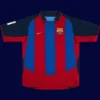 Ronaldinho Barcelona home retro jersey front 03/04, high-quality breathable fan gear.