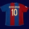 Ronaldinho Barcelona home retro jersey back 06/07 with #10, high-quality breathable design.