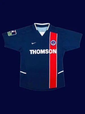 Ronaldinho PSG home retro jersey front 02/03, high-quality breathable fan gear.