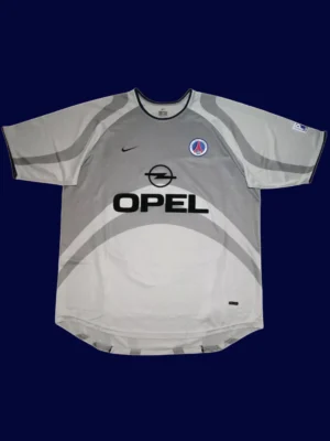 Ronaldinho PSG away retro jersey front 01/02, high-quality breathable fan gear.