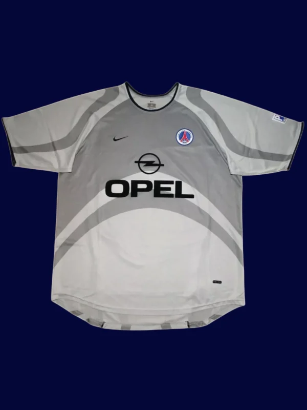 Ronaldinho PSG away retro jersey front 01/02, high-quality breathable fan gear.
