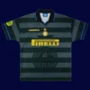 Ronaldo Inter Milan away retro jersey front 97/98 UEFA Cup, high-quality breathable fan gear.