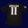Ronaldo Real Madrid centenary away retro jersey back 02/03 with #11, high-quality breathable design.