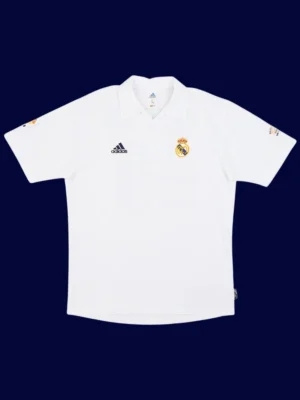 Ronaldo Real Madrid centenary home retro jersey front 02/03, high-quality breathable fan gear.
