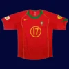 Ronaldo retro red home jersey front, high‑quality collectible.