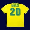 Ronaldo Brazil home retro jersey back World Cup 1994 with #20, high-quality breathable design.