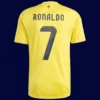 Ronaldo home yellow shirt back with #7, collectible and lightweight.