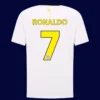 Al Nassr third white jersey back with #7, Ronaldo iconic design, high‑quality breathable.