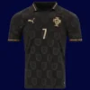 Ronaldo Black Panther jersey front, high‑quality breathable fan collectible.