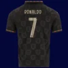 Ronaldo Black Panther kit back with #7, lightweight breathable and striking.