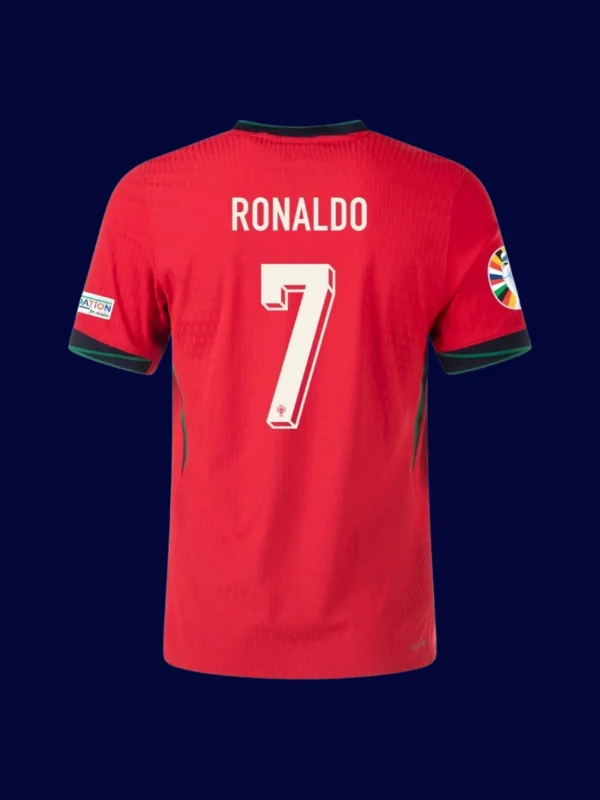 Ronaldo home player jersey back with #7, lightweight breathable and premium.
