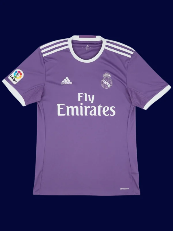 Ronaldo 7 Real Madrid Away Purple Retro Jersey 1617A - KFCool – Football Jerseys & Soccer Kits Store Real Madrid away purple retro jersey front, Ronaldo elite breathable fabric with #7 for fans.