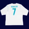 Real Madrid home long sleeve retro jersey back with #7, Ronaldo iconic classic, lightweight breathable.