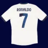 Real Madrid home white retro jersey back with #7, Ronaldo legendary design, breathable and light.