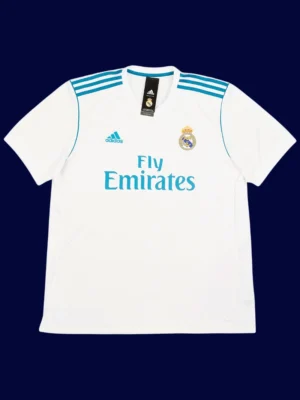 Real Madrid home white retro jersey front, Ronaldo #7 breathable classic with historic appeal.