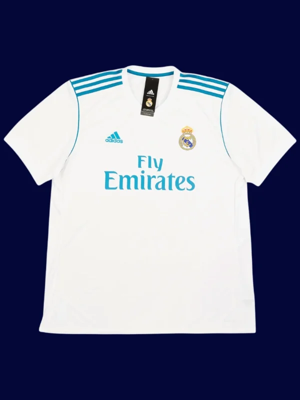 Real Madrid home white retro jersey front, Ronaldo #7 breathable classic with historic appeal.